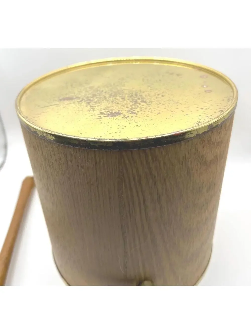 Retro Wood and Gold Insulated Ice Bucket
